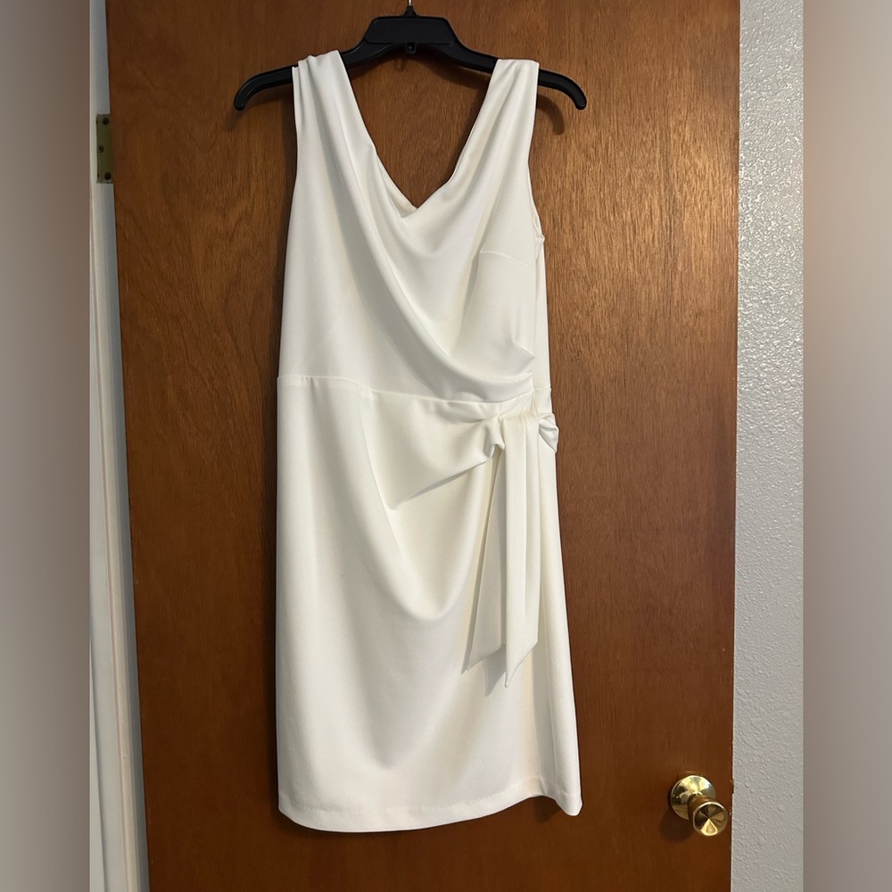 Ralph Lauren White Draped Mini Dress